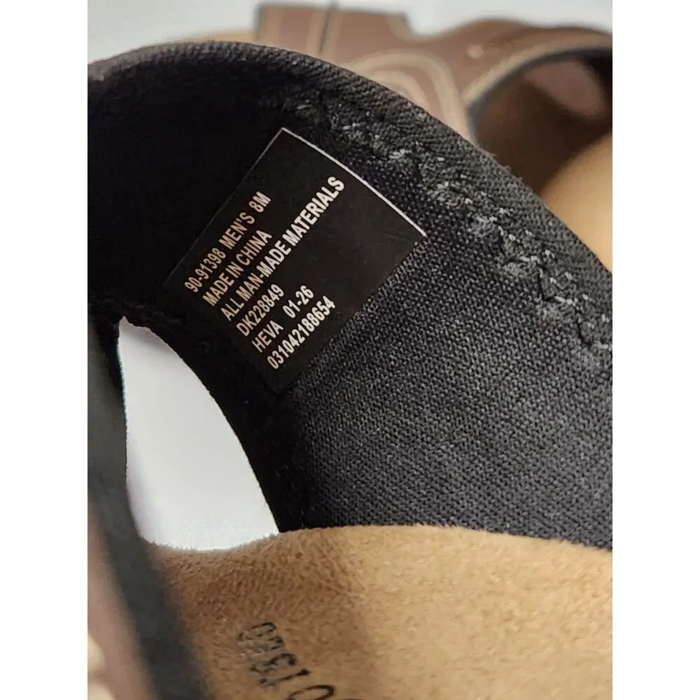 Dockers Memory Foam Fusion Footbed Sandals Men’s 8M Brown Slide Comfort